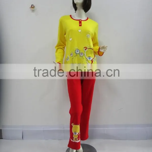 Atmospheric Cartoon Cute Bear Round Collar Pajamas Women photo-2