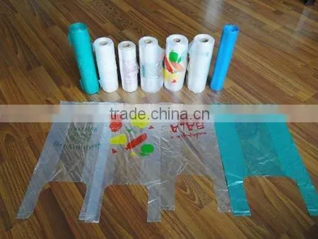 2013 HIGH QUALITY HDPE Plastic T-shirt Bags on Roll With Printing
