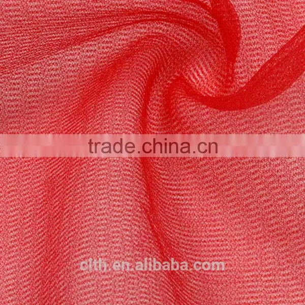 20D Polyester Red Plain Mesh Fabric for Women Skirt