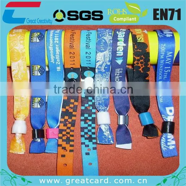 Custom Different Design Woven Logo Weave Wristbands for Events