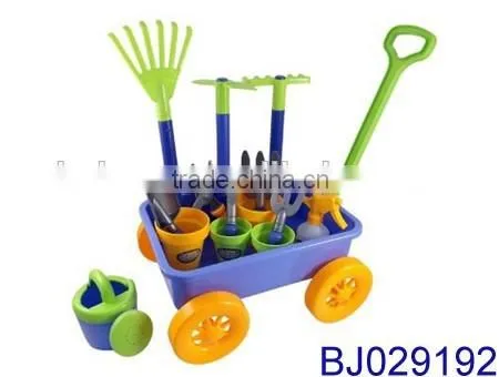 Garden Wagon Tools Toy Set for Kids With Water Pail