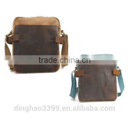 China Supplier Cheap Bag Men Leather Shoulder Bag Stylish Canvas Messenger Bag