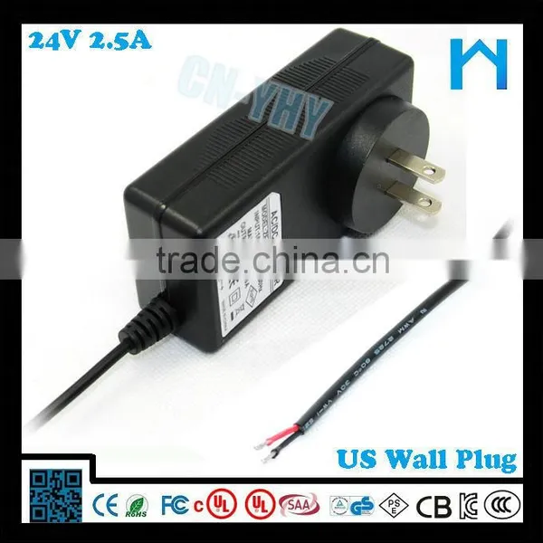 ac 110 240v 50 60hz 24v 2.5a 60w ac dc Wall Mounted Power Adaptor photo-3