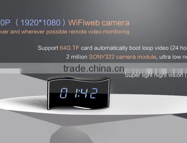 HD 1080P Wide Angle Lens Camera WIFI Clock ,New HD SPY 1080P WIFI Clock Camera photo-4
