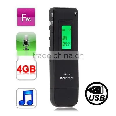 Support Telephone Recording FM Radio A-B Repeat Function 4GB Digital Voice Recorder MP3 Player photo-2
