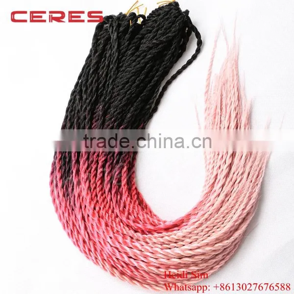 Japanese Fiber Solid and Ombre Color Senegalese Twist Hair Crochet Hair Extension photo-2