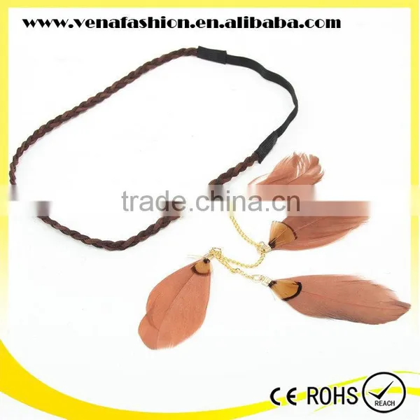 Indian Feather Elastic Hand Fashion Head Band photo-4