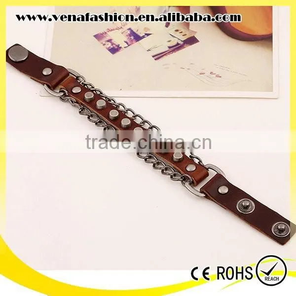 Nail Teen Male Leather Bracelet, Hawaiian Leather Bracelets photo-2