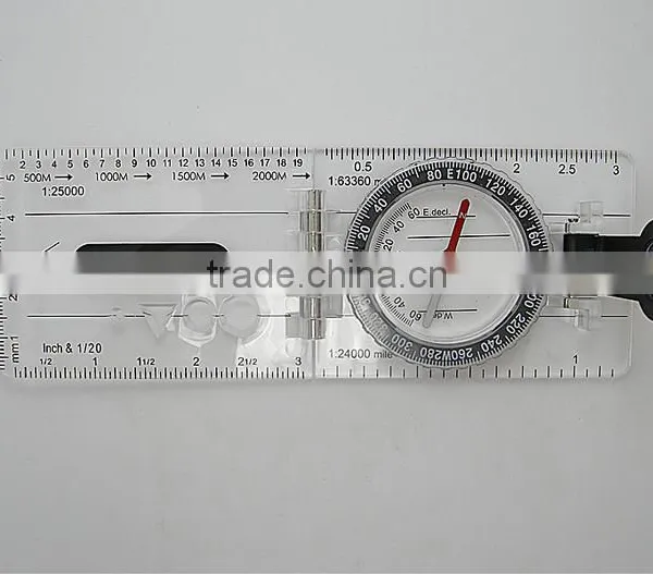 Mini Compass With Map Measuring Ruler Lanyard Emergency Survival Tool photo-2
