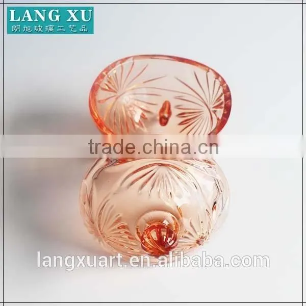 LX-T054 China Manufacturers Tableware Decrative Spray Color Footed Crystal Glass Candy Bowl With Lid photo-3