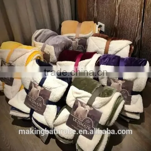 Winner Warm Fluffy Plain Dyed Sherpa Fleece Plush Blanket Quality Choice photo-2