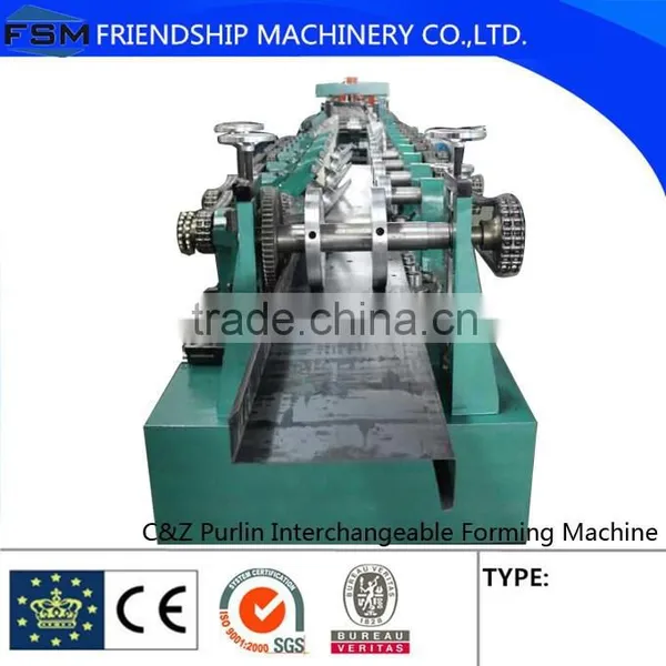 PLC Control Automatic Steel Cee Zee Purlin Interchangeable Roll Forming Machine photo-3