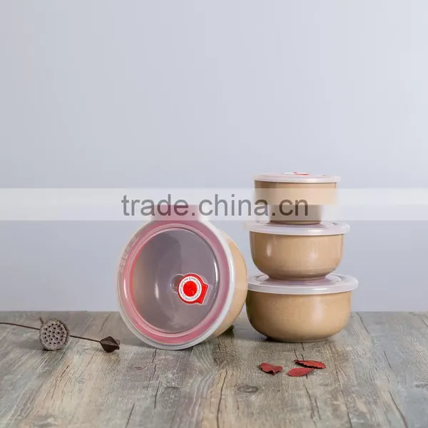 Organic Eco-friendly Cheap Kitchen Rice Husk Fiber 4pcs Round Bowl photo-5