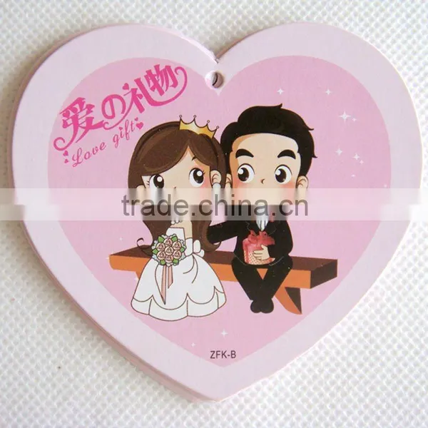Heart Shaped Bride and Groom Paper Wedding Thanks Card