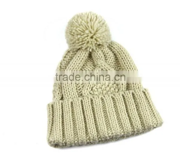 High Quality Hot Sold New Female Knit Cap With Pom Pom