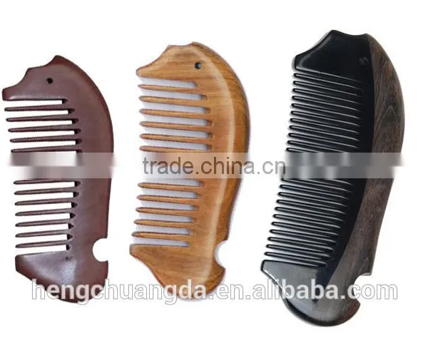 Nature Fish Shaoed Customized Sandal Wood Hair Comb photo-2