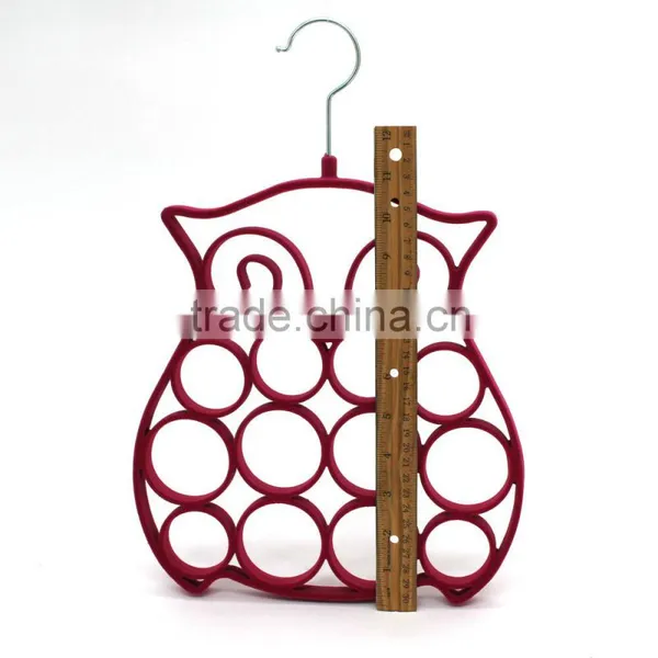 The HEAD Red Flocked Hanger 12ps Hooks,owl Scarf photo-3