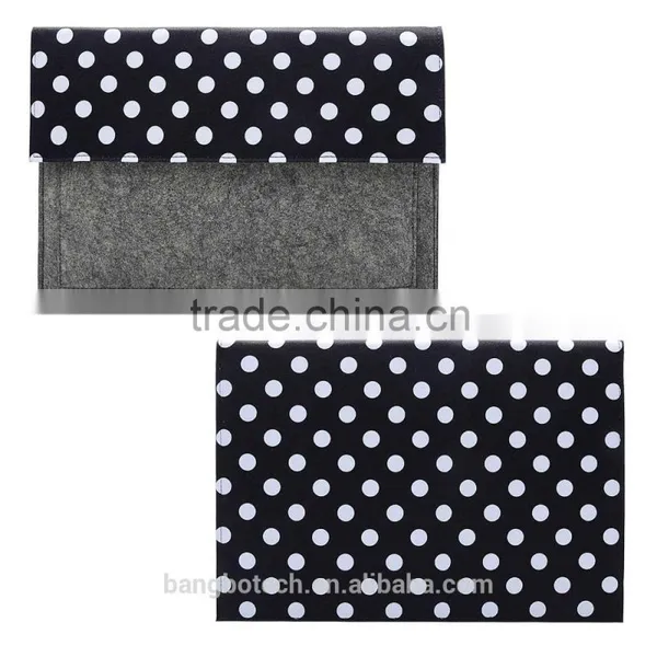 Wool Felt With Canvas Material Sleeve Bags for Mabook Laptop Case photo-4