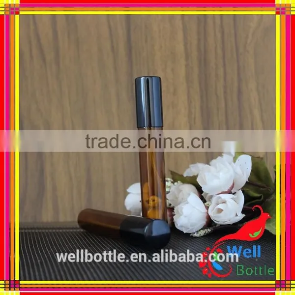 Amber Penicillin Bottle Long Thin Bottle With Black Spray Bottle Caps photo-6