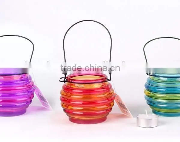 Cheap Hotsale Colorful Glass Vase With Iron Handle for Home Decoration photo-5