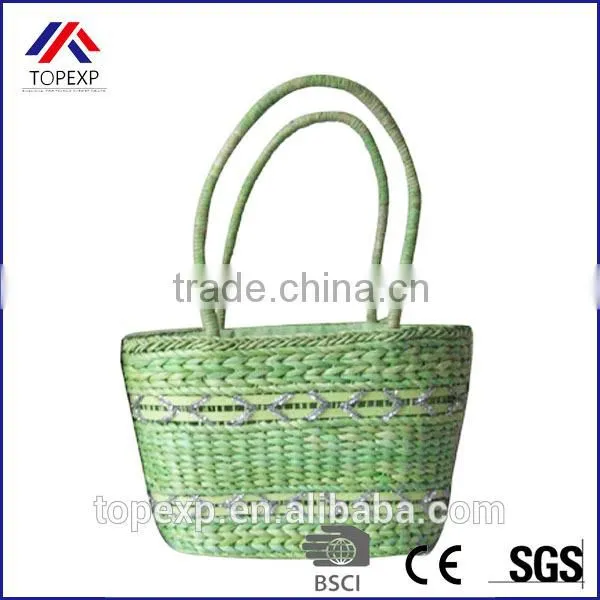 Woven Paper Straw Bag Straw Tote Bag Plain Bag photo-5