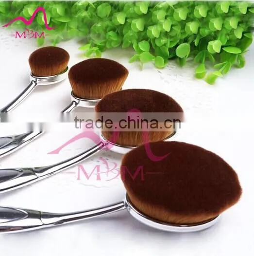 Silicone Handle Foudation Makeup Brush Cosmetic Brush 10pcs Oval Makeup Brush Set Wholesale photo-3
