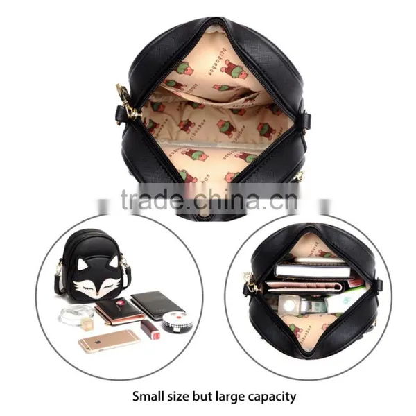 Hot Women's Fashion PU Leather Cute Cartoon Fox Face Shoulder Bag,Crossbody Bag photo-5