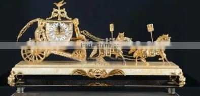 Silver Plated Lady Holding Desk Clock, White Marble Desk Clock, Luxury Home Decorative Desk Clock photo-4