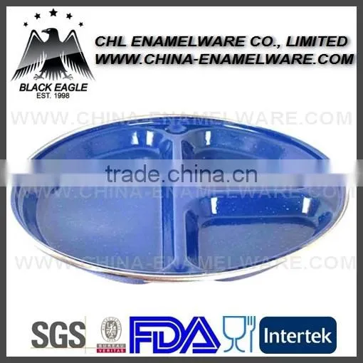 Customized Blue Enamel Plate With Rolled Rim photo-5