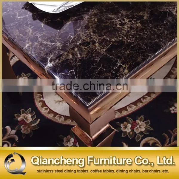 New Design Stainless Steel Restaurant Marble Top Dining Tables photo-4