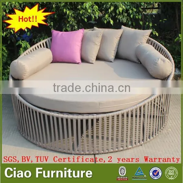 Outdoor Sunbed Fabric Outdoor Garden Sofa Round Bed photo-3