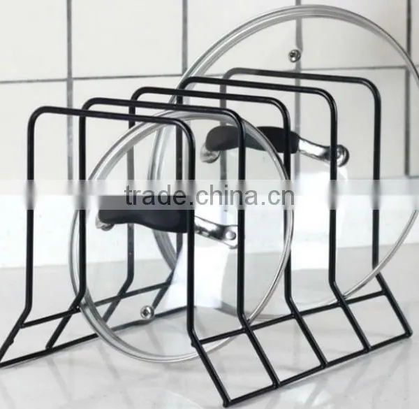 4 Compartments Kitchen Cutting Board And Pot Lid Storage Rack photo-2
