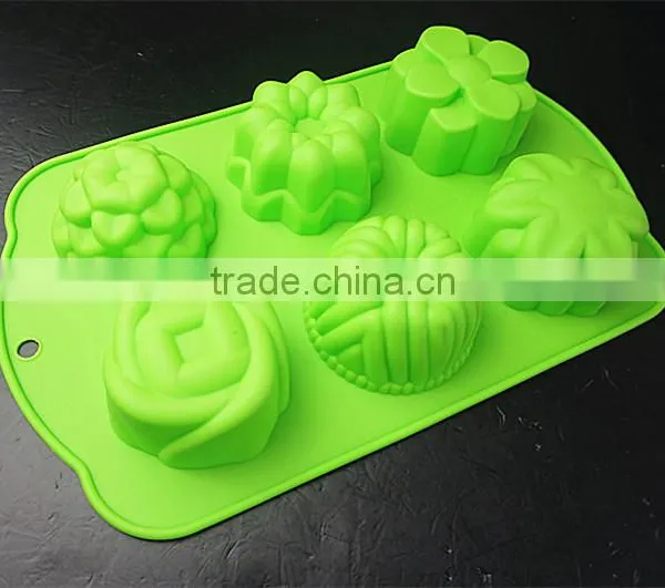 11031 Six Flower Shaped Promotional Gift Silicone Cake Mold photo-5