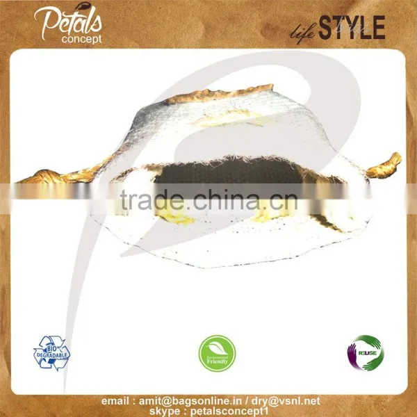 Jute Drawstring Pouches With Natural Colour Jute Made Design Embossed photo-3