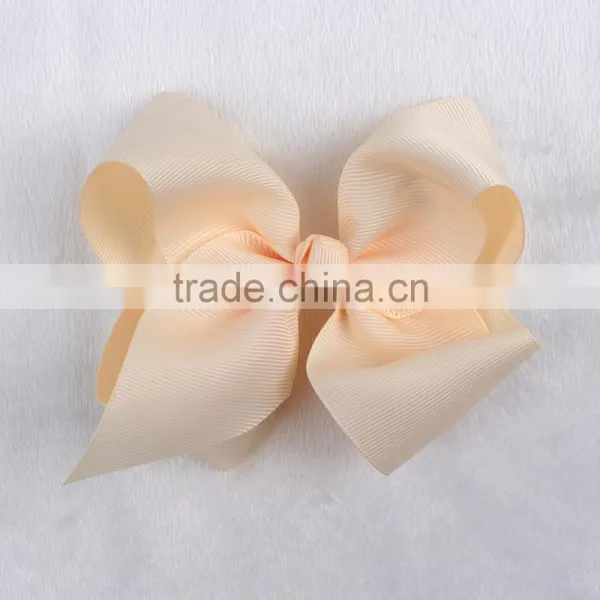 Small Solid Color Grosgrain Hair Clip Bows photo-3