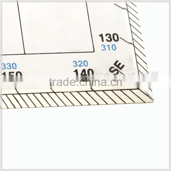 Kearing Clear Plastic 2mm Thick Aviation Sqaure Protractor Nautical Miles 1/500000 #KPP-1 photo-3