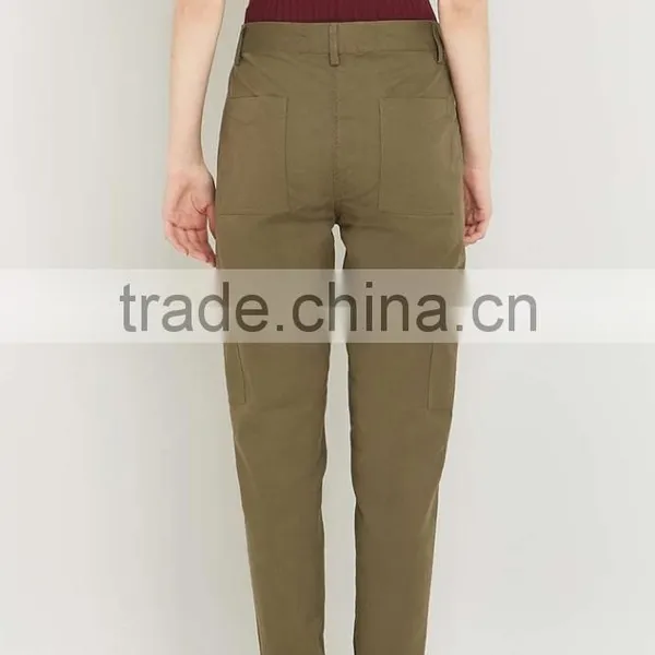 New Arrival Custom Lady Popular Khaki Funny Cargo Trousers photo-5