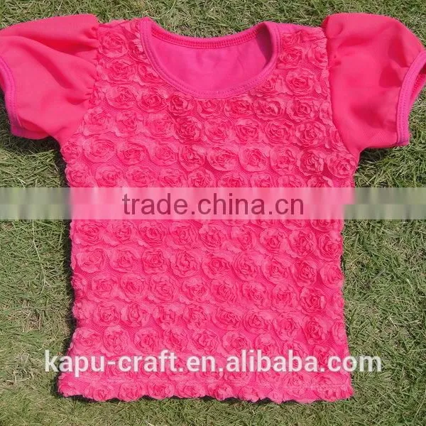 Wholesale Baby Hot Pink Rosette Tank Tops Pettitop Toddler Lace Shirt