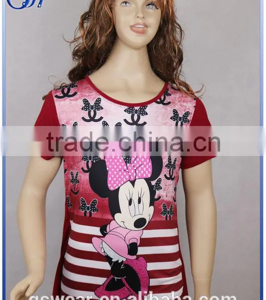 Fashion Design Printing And Hot Drilling Milk Silk Lady's Blouse