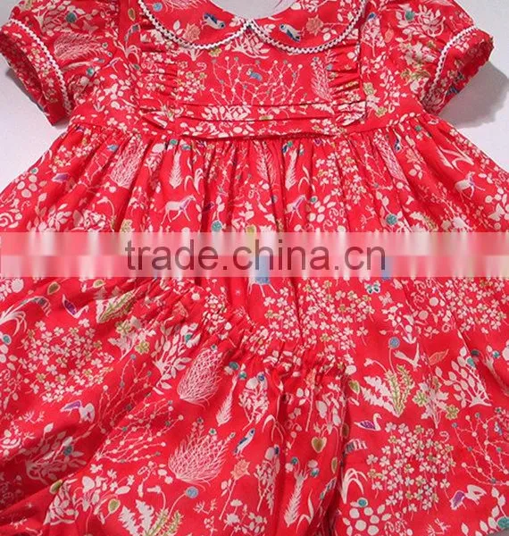 New Design OEM 100% Cotton Woven Printed Baby Girl Clothes Set photo-2