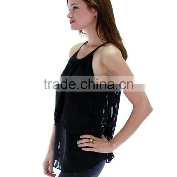 100 Cotton Gym Black Plain Strap Tank Top Camo Tank Top for Women photo-2