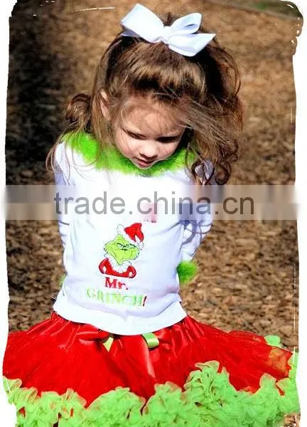 Lovely Girls Christmas Wear TuTu Dresses Red Pettiskirts Tulle Dress photo-2