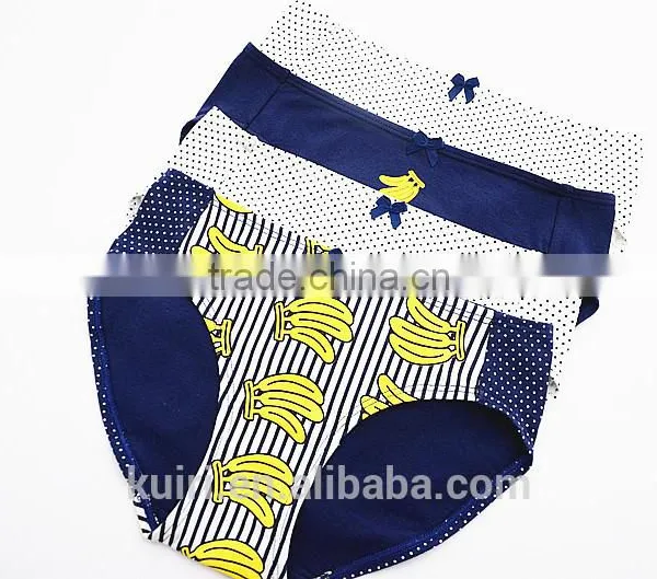 Seamless Pure Cotton Underwear Cute Bnana Large Size Girl Briefs Cartoon Panties photo-4