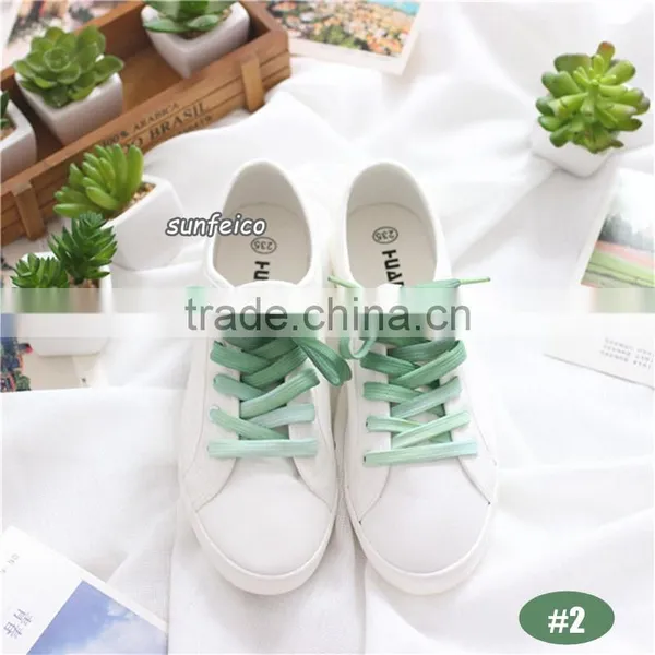 8mm Flat Tie Dry Laces~In Stock Gradient Rainbow Color Shoelaces~Polyester Printing Laces For Sneakers~Amazon Suppliers photo-2