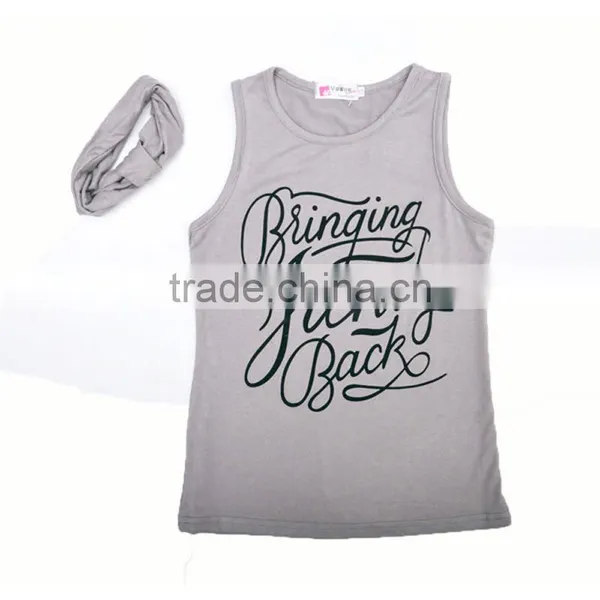 Wholesale 3 Pieces Kids t Shirt Casual Beach Wear Set w/ Headband photo-2