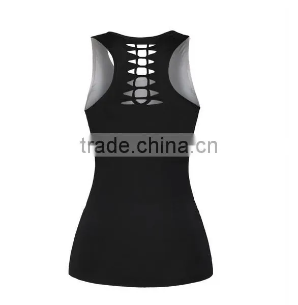 2017 Hot Selling Cheap Women Black Tank Top With Rose Skull Printed photo-5