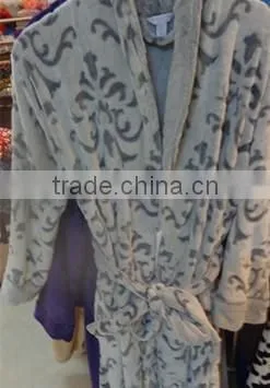 Xinbo Cutting Flower Unisex Flannel Fleece Bathrobe photo-2