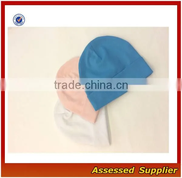 ZT1028 Soft 100%organic Cotton Infant Baby Hat/ Hospital Newborn Baby Solid Caps photo-3