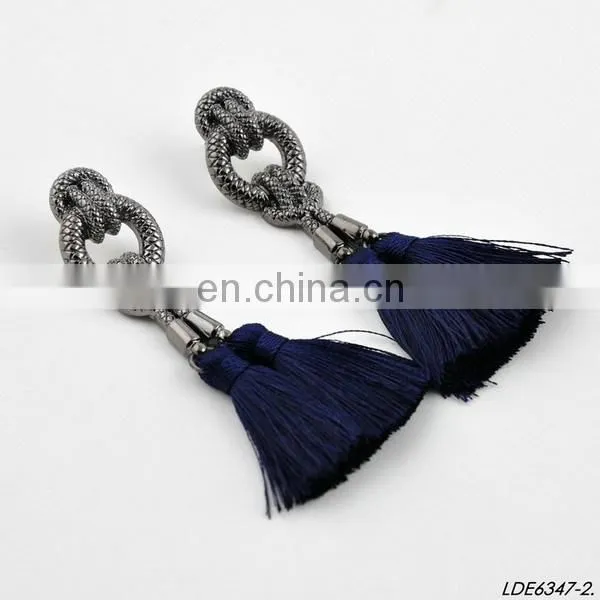 Hand Made Tassel Dangle Earstuds Dangle Bridesmaid Earrings photo-2