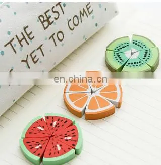 10 PC/box Creative Cartoon Stationery Lovely Fruit Eraser Learn Office The School Supplies photo-2